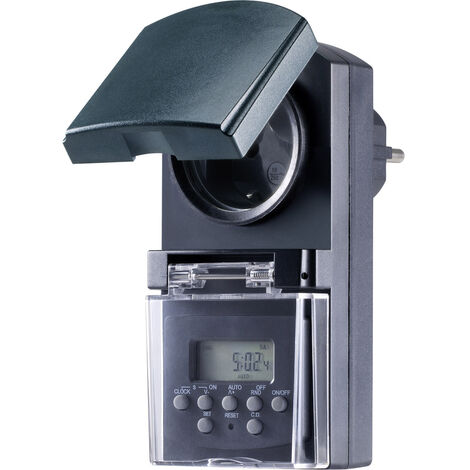 Basetech BT-2106308 Steckdosen-Zeitschaltuhr digital  Wochenprogramm  1800 W IP44 Countdown-Funktion