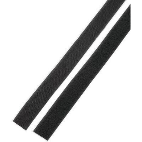 Basetech STD-LH25/1M Nastro a strappo da incollare Lato morbido e lato rigido (L x L) 1000 mm x 25 mm Nero 1 Paio/a