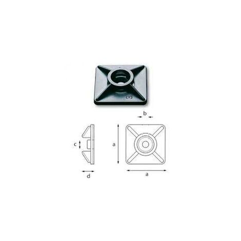 Basetta adesiva 765 A/1 USA765072 per fascette bloccacavo su parete