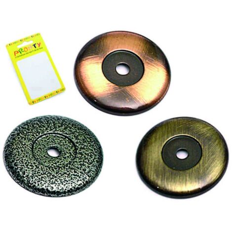 Basetta grande anticata - Specifiche: Ø mm 36 - conf. bl. 2pz - Materiale: Rame Spazzolato