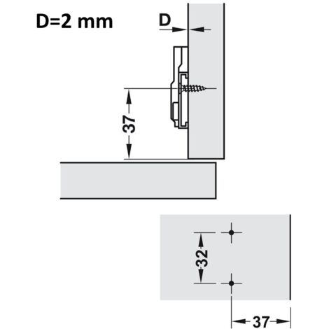 BASETTA HAFELE METALLA REGOLABILE H2 mm
