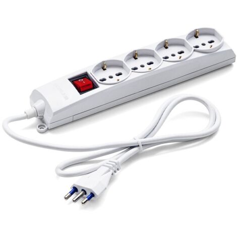 Basetta multipresa universale Master per 4 prese con interruttore 72490