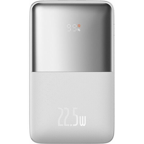 Baseus Bipow Pro 20000 mAh 22,5 W Powerbank weiß mit USB Typ A – USB Typ C 3 A 0,3 m Kabel (PPBD030002)