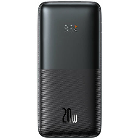 Baseus Bipow Pro Power Bank 10000mAh 20W schwarz mit USB Typ A - USB Typ C 3A 0,3m Kabel (PPBD040201)