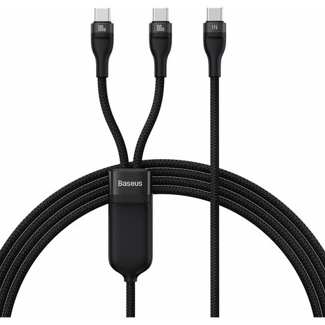 Baseus Flash Series  Schnellladekabel 2in1 USB-C - 2xUSB-C 100W 1,5m schwarz