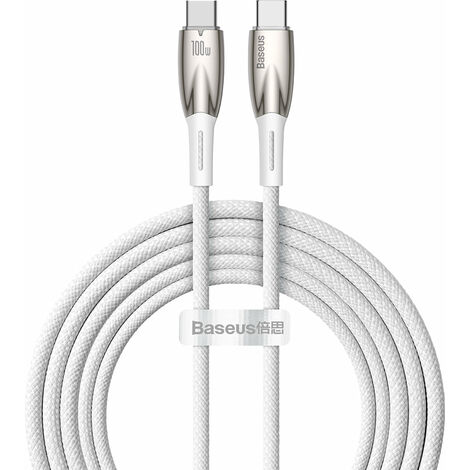 Baseus Glimmer Series Schnellladekabel USB-C 480Mbps PD 100W 2m Weiß