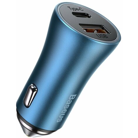 Baseus Golden Contactor Pro Fast USB Autoladegerät Typ C / USB 40 W Power Delivery 3.0 Quick Charge 4+ SCP FCP AFC blau (CCJD-03)