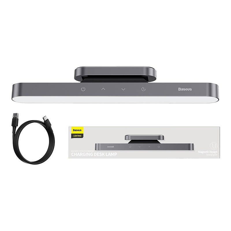 Couche Magnétique Baseus Stepless Dimming Charging Desk Lamp Cinzento (Dgxc-C0g)