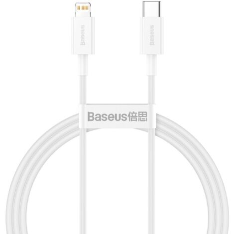 Baseus Ladekabel USB-Typ-C kompatibel mit iPhone Power Delivery 20 W 1 m Weiß