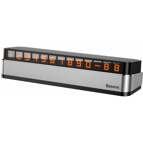 Baseus Moonlight Box Series silbernes Parknummernschild mit Telefonnummer