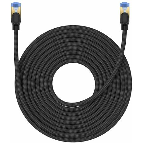 Baseus schnelles Internetkabel RJ45 Cat.7 10 Gbit/s 15 m geflochten schwarz