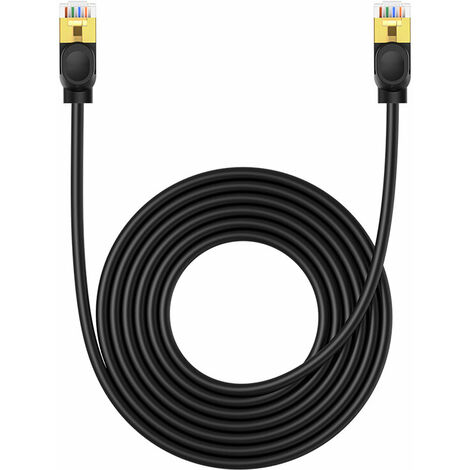 Baseus schnelles RJ45-Kat.-Netzwerkkabel. 7 10 Gbit/s 5 m dünn schwarz