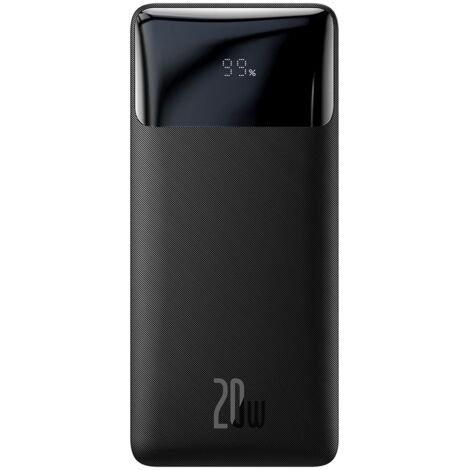 Baseus Schnelllade-Powerbank 20000mAh 20W schwarz mit USB-A zu Micro USB Kabel 0,25m