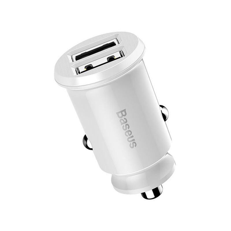 Baseus Grain - Chargeur de voiture 2 x USB, 5 V / 3,1 A (blanc)