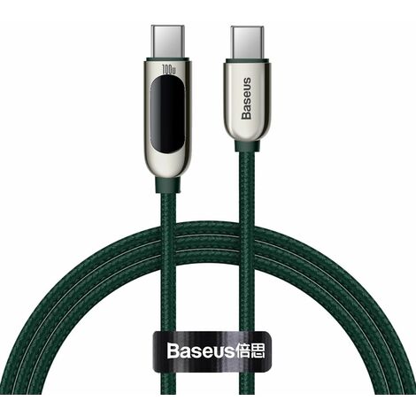 Baseus USB Typ C - USB Typ C Kabel 100 W (20 V / 5 A) 1 m Power Delivery mit Display Powermeter grün(CATSK-B06)