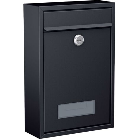 Basi 2170-1305 BK 100M Boîte aux lettres acier anthracite (mat) avec serrure à clé A188302
