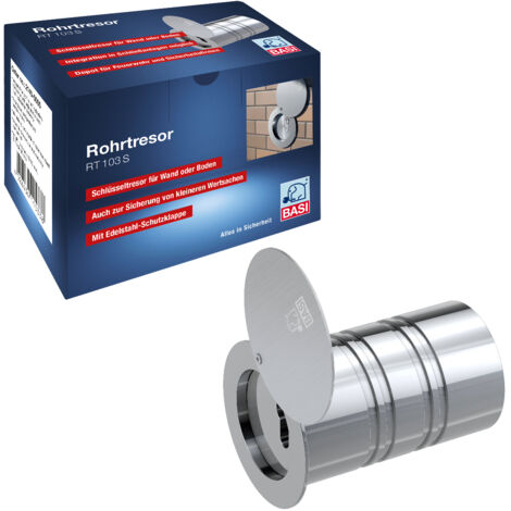BASI - Rohrtresor - RT 103-S - Aluminium - Verschluss aus Edelstahl - mit Schutzklappe