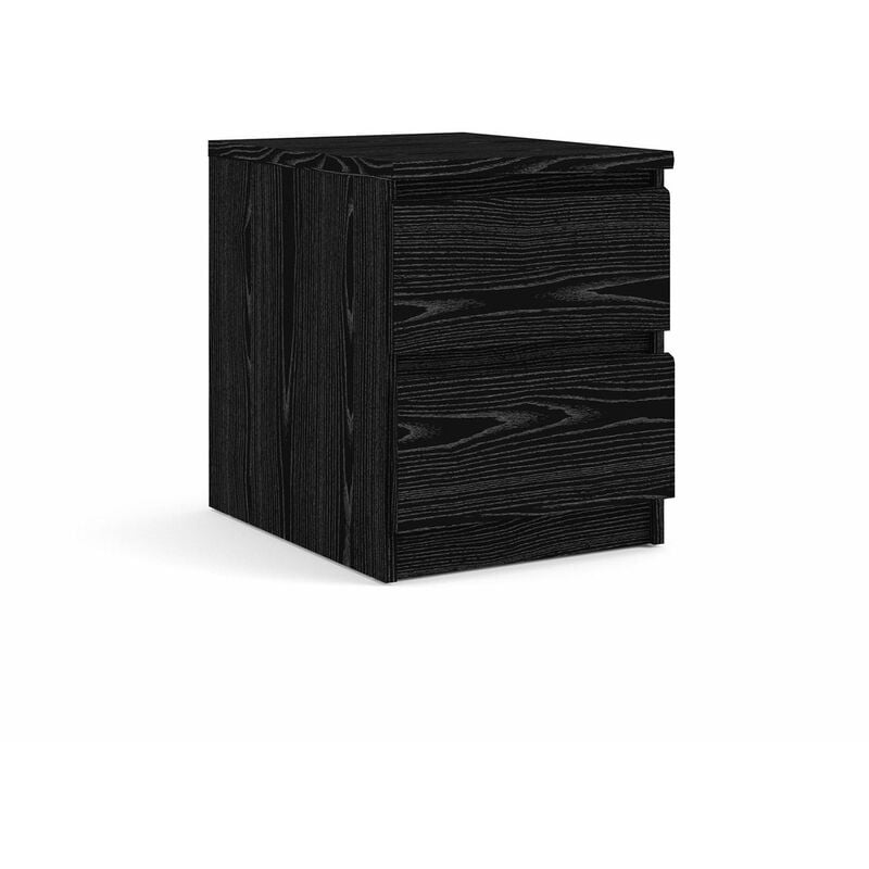 ebuy24 - nada table de chevet à 2 tiroirs, en frêne, noir.