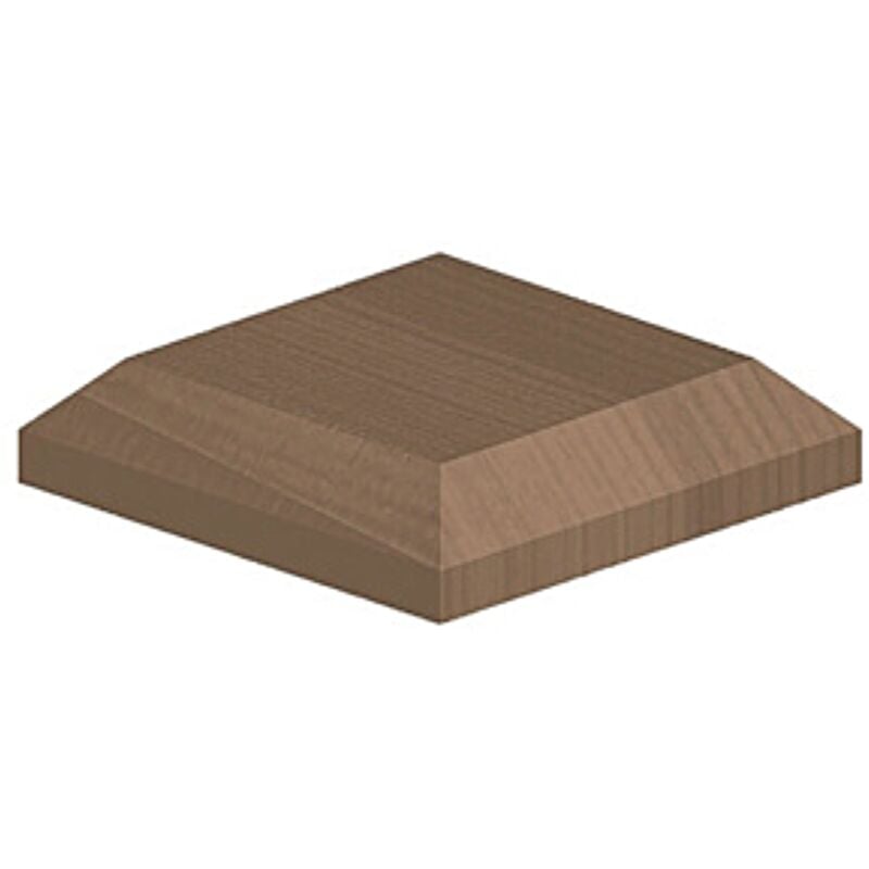 Birkdale - Square Brown Treated Wood Post Cap for 4in Posts - 120 x 120 x 26mm (1 Pack)