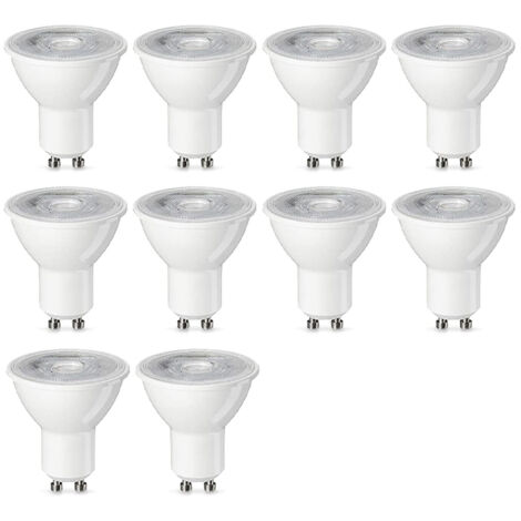 Basics Lot de 10 ampoules spot LED GU10 4,7 W (équivalent 50 W) Blanc Chaud Intensité non variable