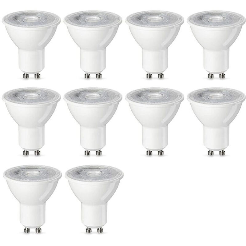 Basics Pack of 10 GU10 LED Spot Bulbs, 4.7W (50W Equivalent), Warm White, Non-Dimmable