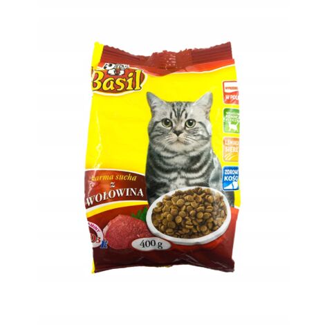 Basilikum Trockenfutter 400g mit Rind für Katzen 1 Stk.