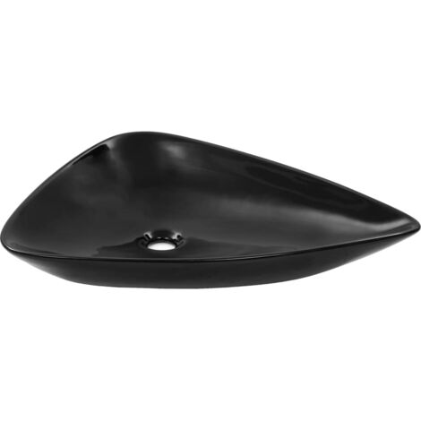 Basin Ceramic Black Triangle 645x455x115 mm vidaXL