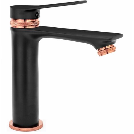 Basin faucet REA Viral Black Rose Gold Low