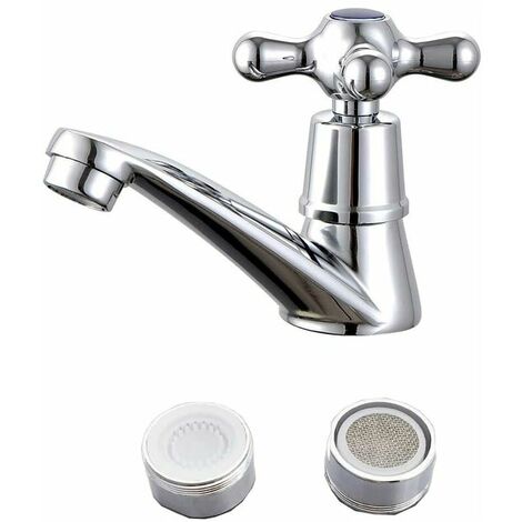 Basin Mixer Tap Single Cold Water Faucet, Single Cold Faucet Chrome Basin Water Tap, for Home Bathroom Toilet Sink Basin Kitchen,With Filter