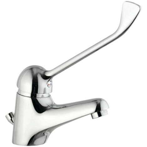 Basin Mixer Tap with Angled Handle and Long Lever for Clinic or Restaurant