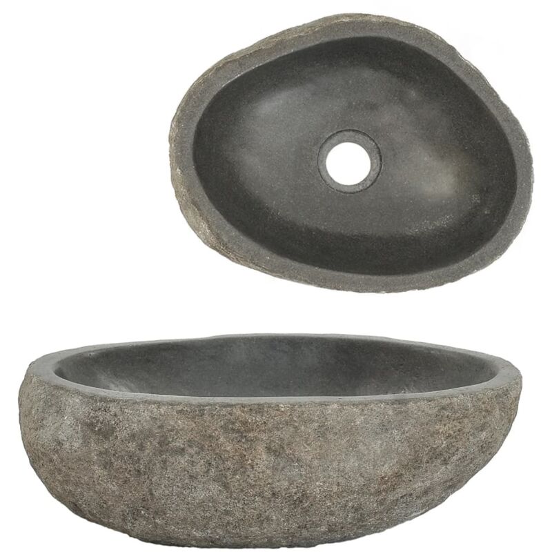 Vidaxl - Basin River Stone Oval 30-37 cm - Anthracite