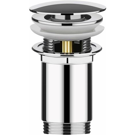 Basin Sink Waste Tap Sink Plug Slotted Bathroom Push Pop Up Click Clack Sprung with Overflow