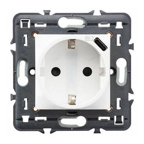 Basis VALENA NEXT 2P + TT + USB Typ c weiß LEGRAND 741234