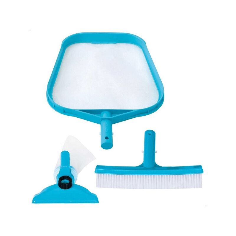 Trade Shop Traesio - Set Limpieza Piscina Básico Cepillo Mosquitero Aspirador 29056