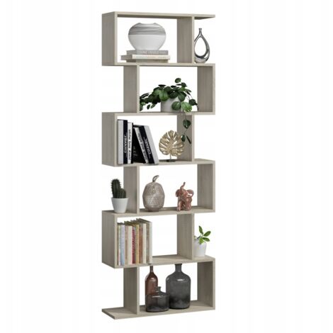 Bask Max Bücherregal, Sonoma Eiche, stehend, Trennwand für Wohnzimmer, Büro, Schlafzimmer MK