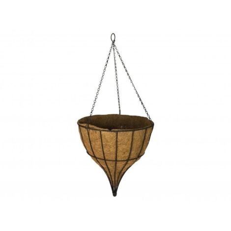 Basket 36 cm Hanging Gothic Cone Steel Black Garden Pride