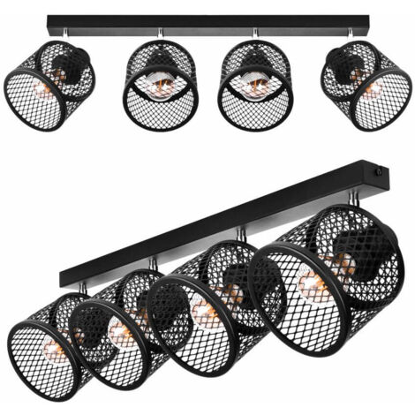BASKET 4 Lampada da soffitto e parete - Industriale, metallo, 4xE27