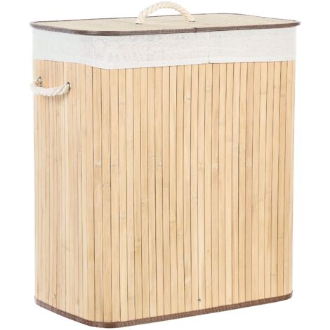 Basket KANDY Bamboo Wood Light Brown 100 L