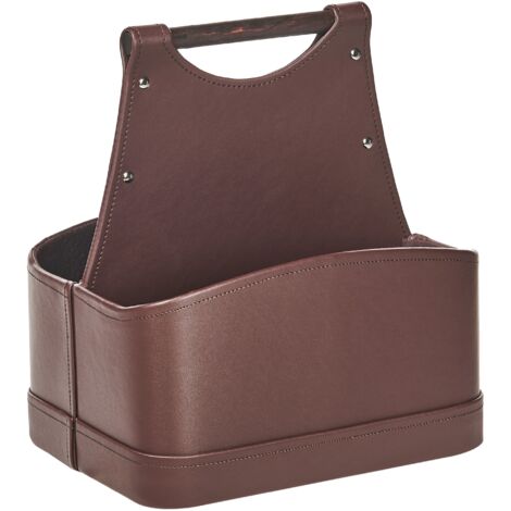 Basket URUK Faux Leather Brown