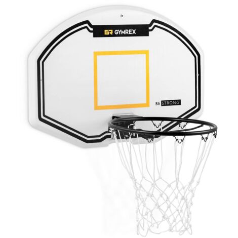 Basketballbrett mit Korb 91x61 cm wetterfest Basketballring Ø 42,5 cm Korbanlage - Schwarz, Weiß