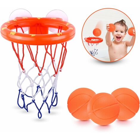 Kunststoff Bad Basketballkorb & 3 Bälle Set Cartoon Badewanne Slam Dunk 