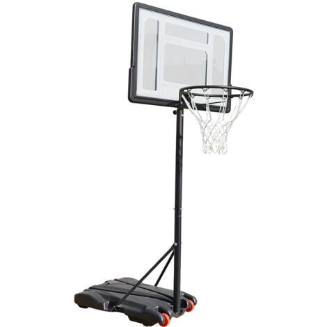 Basketballkorb Basketballständer mit Rollen Basketballanlage Standfuß mit Wasser Sand Höheverstellbar 155 bis 245 cm