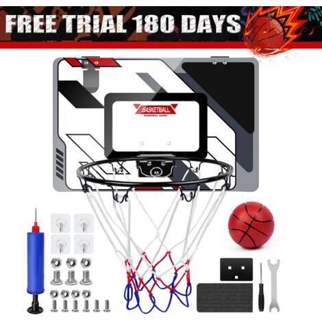 Basketballkorb fürs Zimmer Set, mit Ball & Ballpumpe, Mini Backboard zum Hängen