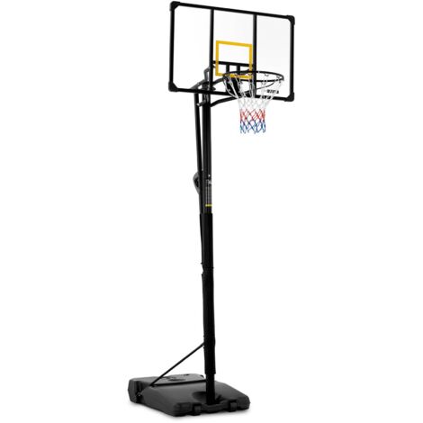 Basketballkorb mit Ständer Basketballanlage wetterfest Korbanlage 230 - 305 cm - Ral9016, Silbern