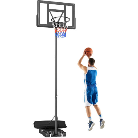 Basketballkorb Outdoor 135-305cm schnell Höhenverstellbar Basketballständer mit 110x70cm bruchsichere Rückwand 2 Rädern