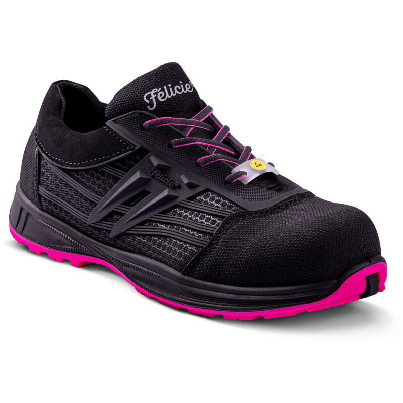 Chaussures de sécurité basses femme eris S3 sra esd coloris noir/rose pointure 35 Gaston Mille