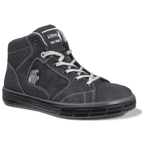 Baskets de sécurité hautes LION S3 SRC tige en cuir hydrofuge T38 noir gris U POWER SN10014LION 38