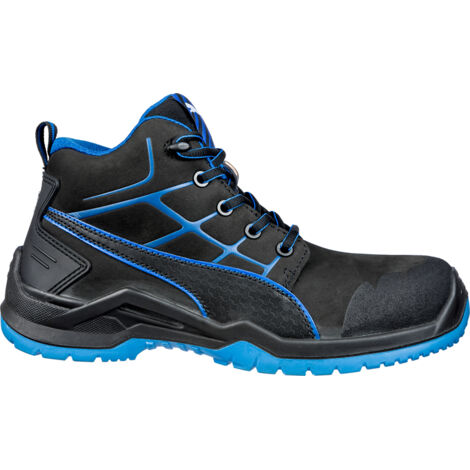 Baskets de sécurité montantes Puma Krypton Blue S3 ESD SRC Noir / Bleu 49