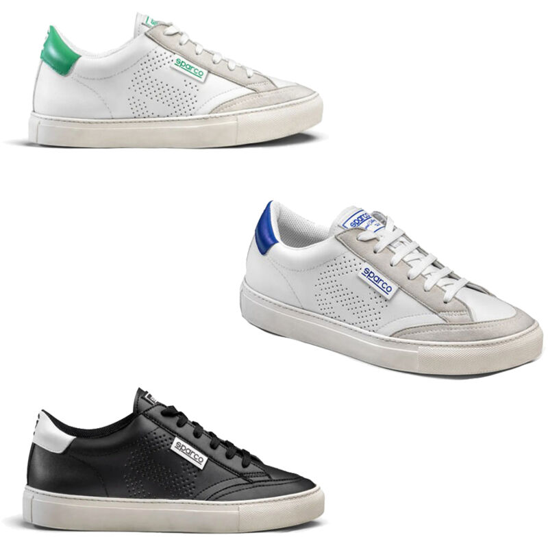 Baskets de'contracte'es intelligentes S-Time avec cuir synthe'tique et tige double'e Blanc/Noir N.42 et semelle de'contracte'e en caoutchouc