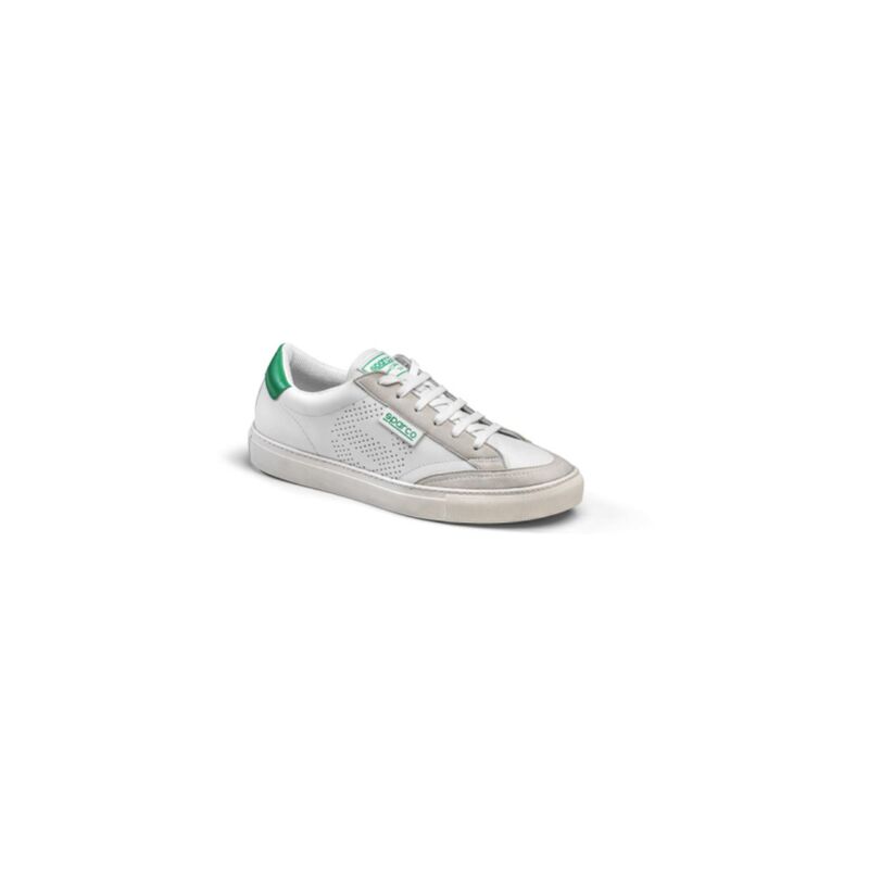 Baskets de'contracte'es intelligentes S-Time avec cuir synthe'tique et tige double'e Blanc/Vert N.40 et semelle de'contracte'e en caoutchouc
